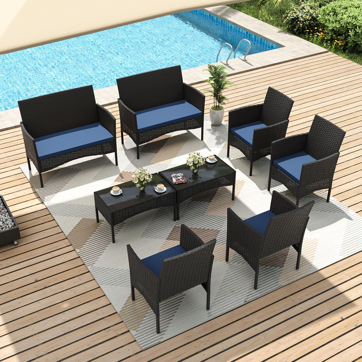 8 Pieces Patio Furniture Set,  - огляд і ціна Outdoor Furniture Metal Chairs