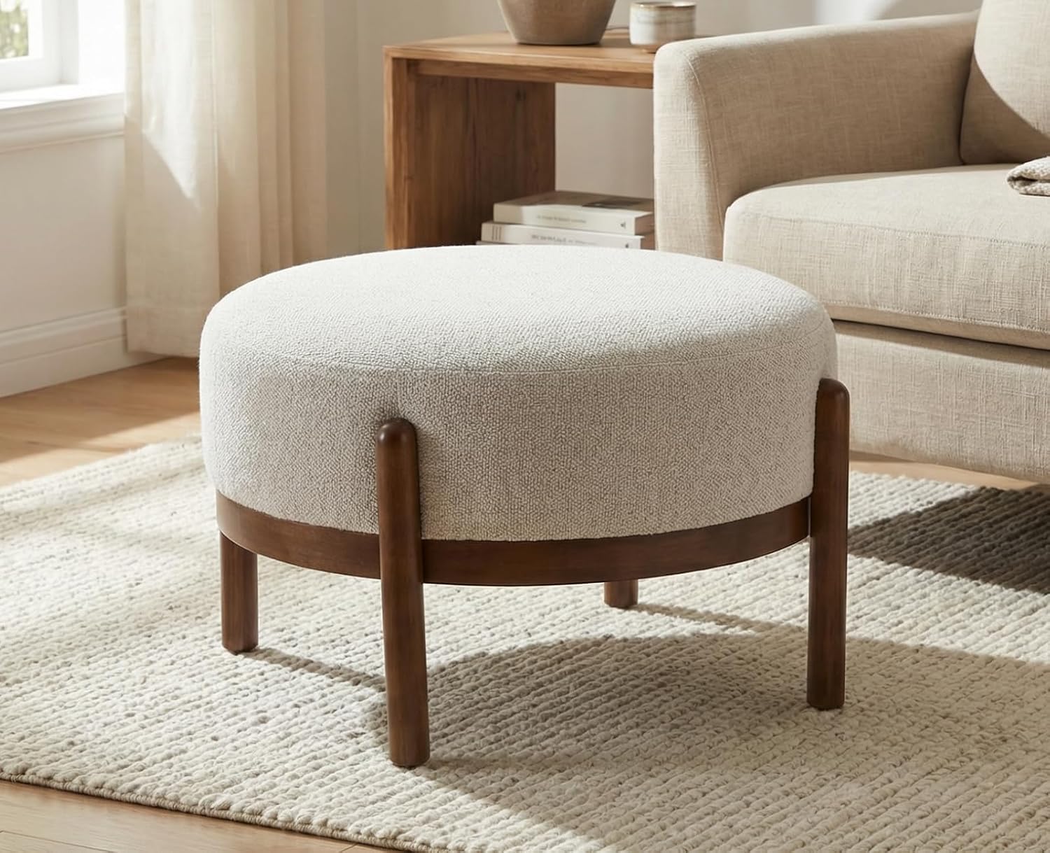 Sherpa Fabric Ottoman Bench wi - огляд і ціна Outdoor Furniture Wood