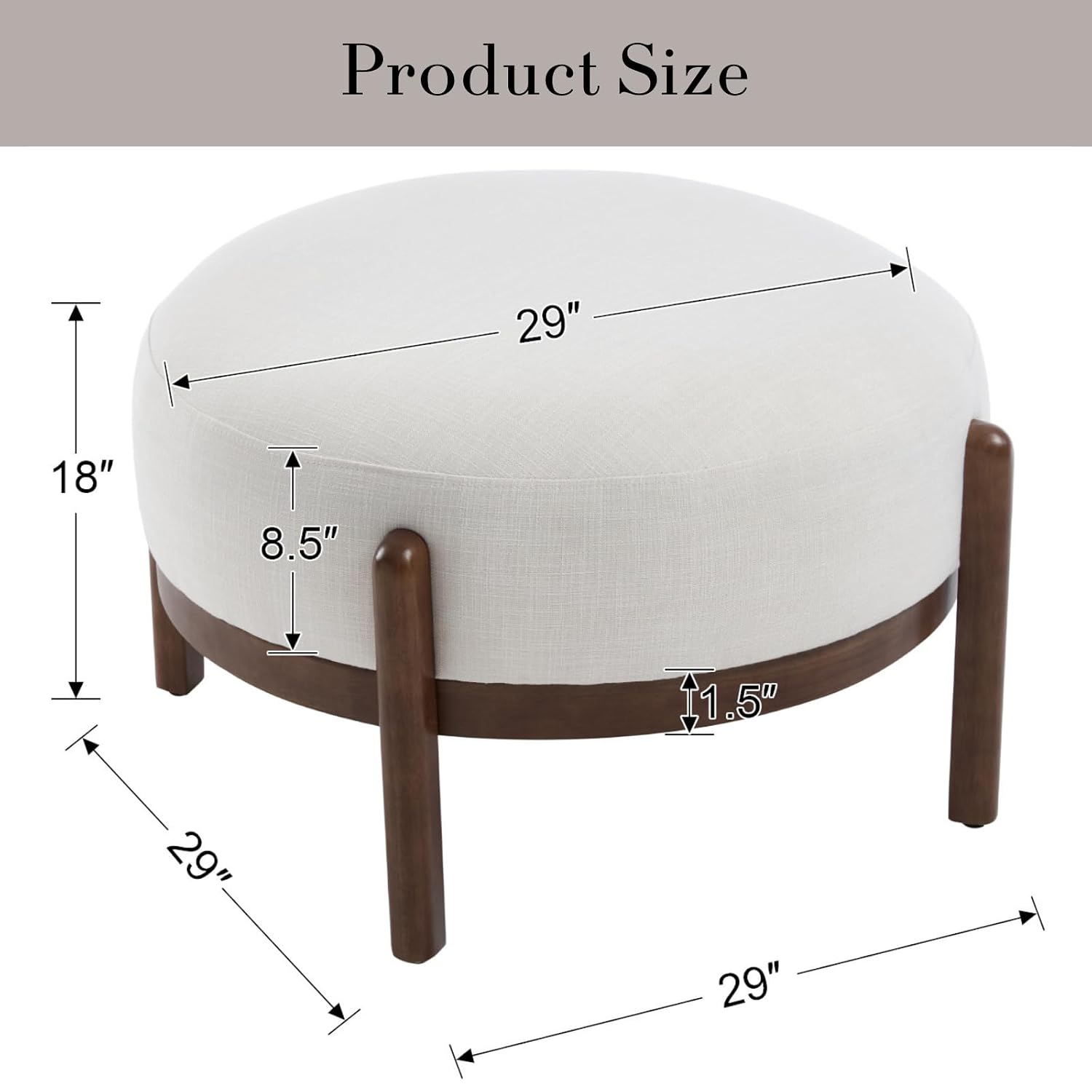 Sherpa Fabric Ottoman Bench wi - огляд і ціна Outdoor Furniture Wood