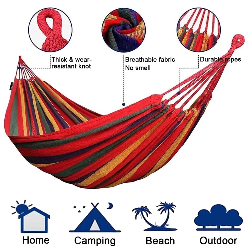 2-Person Cotton Canvas Hammock - огляд і ціна Outdoor Daybed Furniture