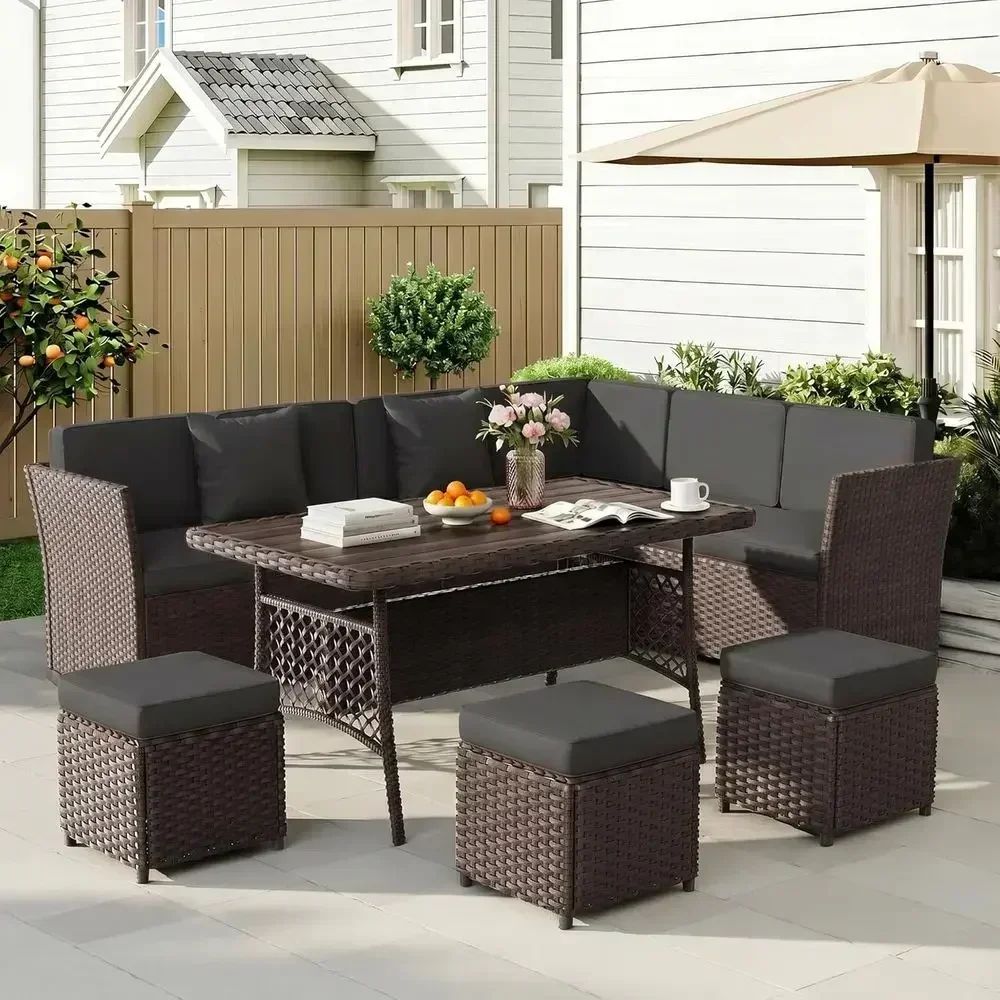 7-Piece Outdoor Wicker Patio F - огляд і ціна Outdoor Furniture Metal Chairs
