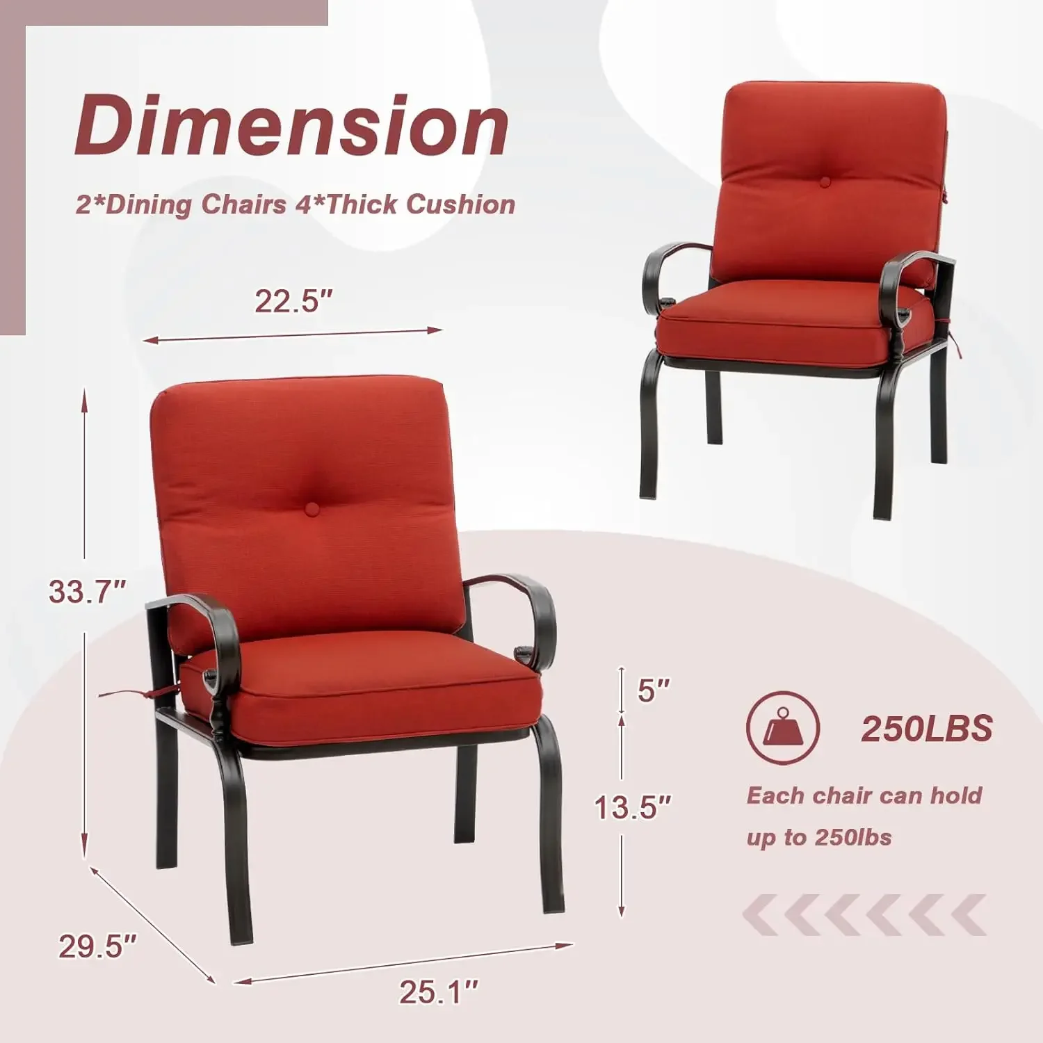 Red Outdoor Metal Bistro Chair - огляд і ціна Outdoor Furniture Metal Chairs