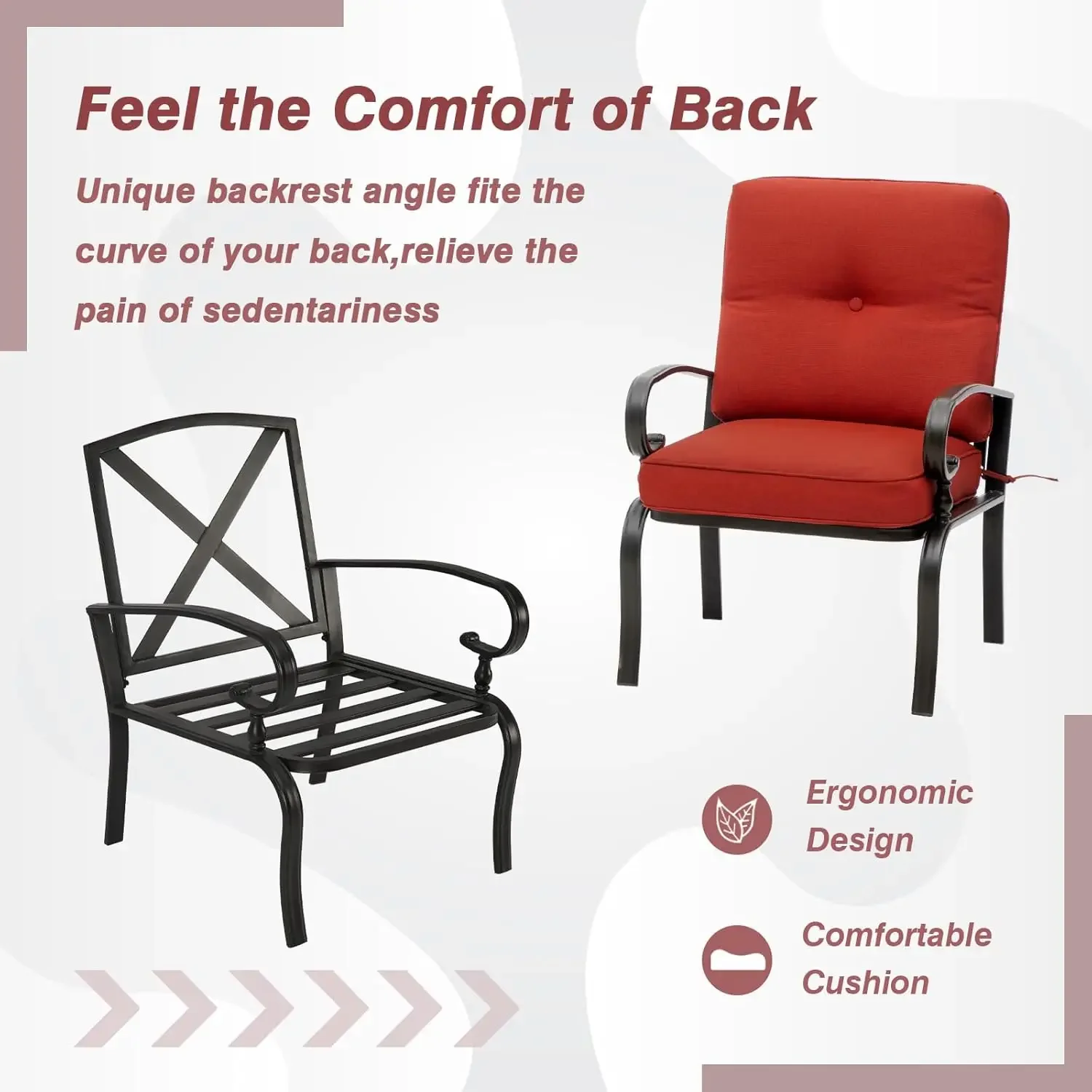 Red Outdoor Metal Bistro Chair - огляд і ціна Outdoor Furniture Metal Chairs